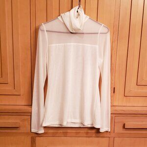 NWOT Neiman Marcus White sheer turtle neck